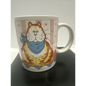 Adorable Fat Tabby Cat Kitty Kitten 10oz. Coffee Mug Tea Cup Lisa Berrett Japan